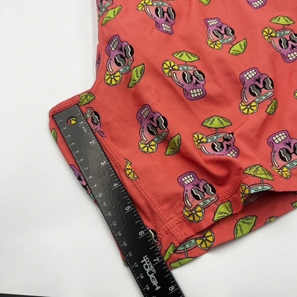 SAXX Men's Oh Buoy 2-in-1 Coral Skull Cocktail Print Swim Trunks Size Large